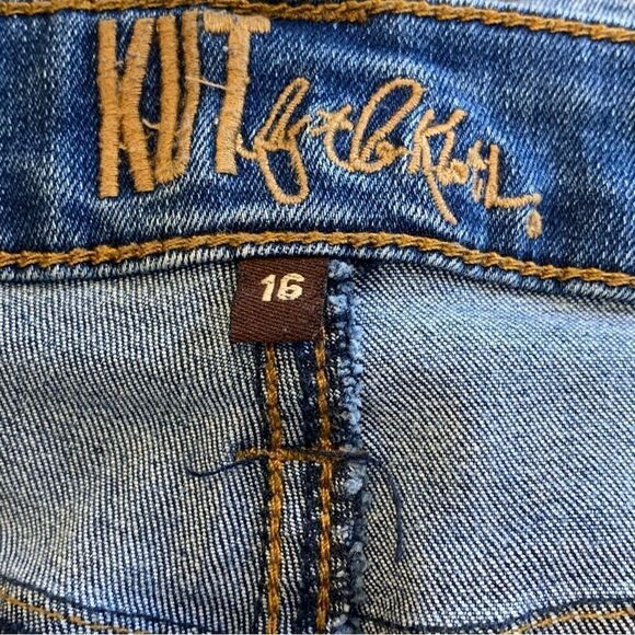 Kut from the Kloth Carlo Ankle Skinny Distressed Jeans Size 16 Raw Hem - Picture 5 of 10
